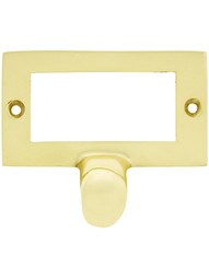 2 3/8" Brass Label Holder & Pull With Choice of Finish