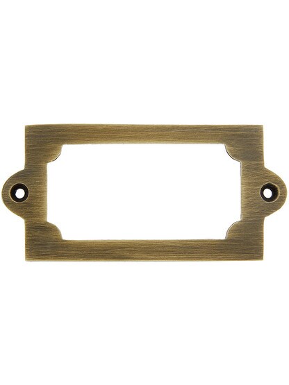 3 5/16 inch Brass Label Holder In Antique-By-Hand.