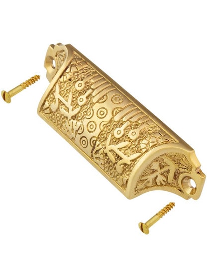 Solid Brass Windsor Bin Pull - 3 3/8-Inch Center-to-Center