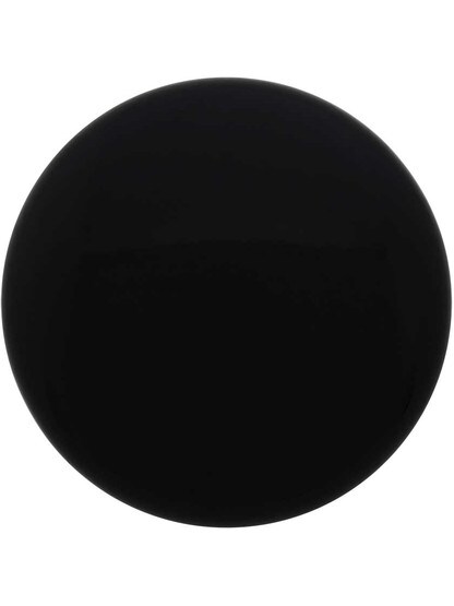Alternate View 2 of Black Porcelain Cabinet Knob With Brass Rosette - 1 3/8 inch Diameter