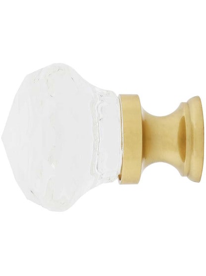 Alternate View of Diamond Cut Crystal Cabinet Knob With Brass Base