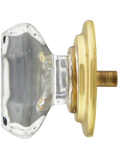 Alternate View of Old Town Crystal Wardrobe Knob With Solid Brass Rosette