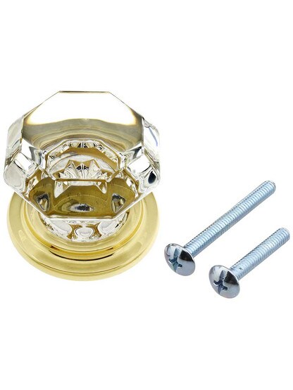 Alternate View 3 of Old Town Crystal Wardrobe Knob With Solid Brass Rosette