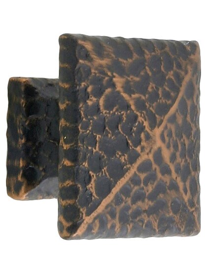 Small Hammered Pyramid Style Cabinet Knob - 1 inch Square