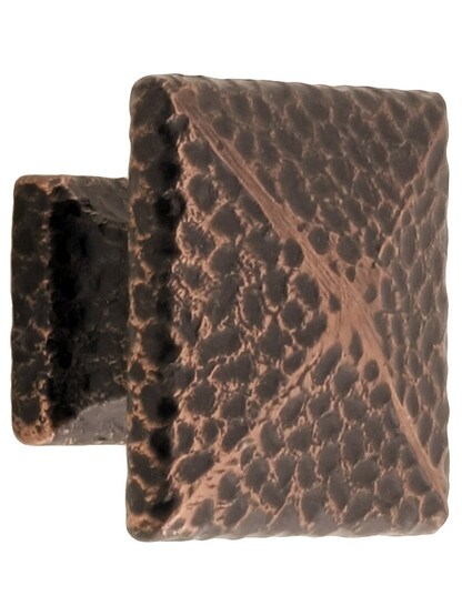 Hammered Pyramid Style Cabinet Knob - 1 1/4 inch Square