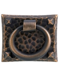Arts and Crafts Small Hammered Ring Pull In Oil-Rubbed Bronze
