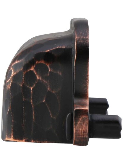 Alternate View of Hammered Craftsman Style Bin Pull in Oil-Rubbed Bronze - 3 inch Center to Center