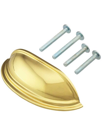 Alternate View 2 of 4 3/16 inch Streamline Cast Brass Bin Pull With Choice of Finish