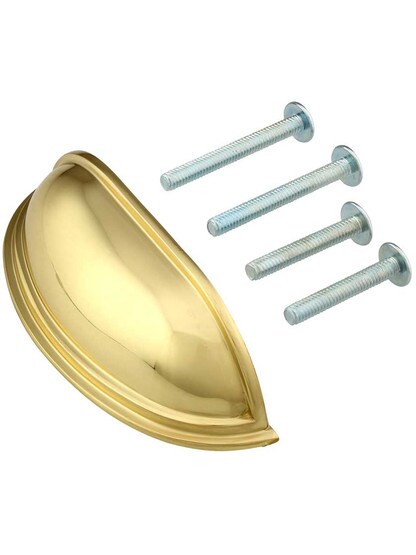 Alternate View 2 of 5 3/8 inch Streamline Cast Brass Bin Pull With Choice of Finish