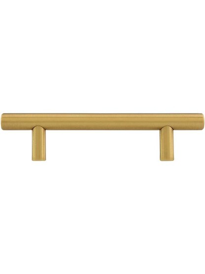 Alternate View of Mid-Century Brass Bar Pull - 3 1/2 inch Center to Center