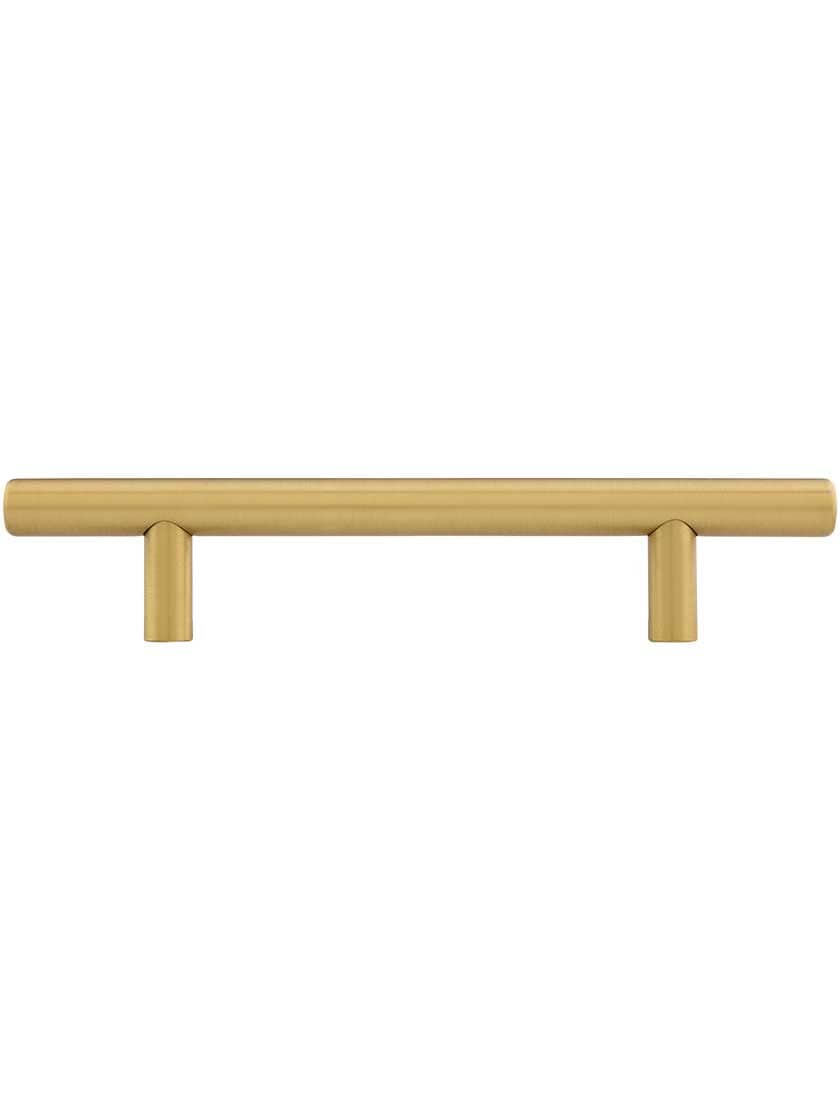 Alternate View of Mid-Century Brass Bar Pull - 4 inch Center to Center