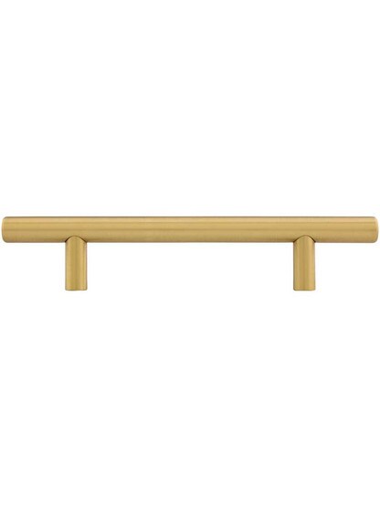 Alternate View of Mid-Century Brass Bar Pull - 4 inch Center to Center