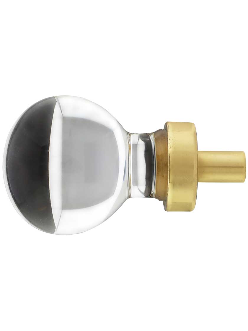 Small Bristol Crystal Knob With Solid Brass Base House of