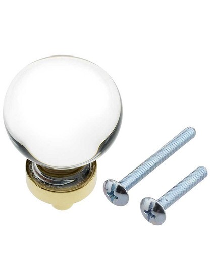 Alternate View 3 of Small Bristol Crystal Cabinet Knob With Solid Brass Base