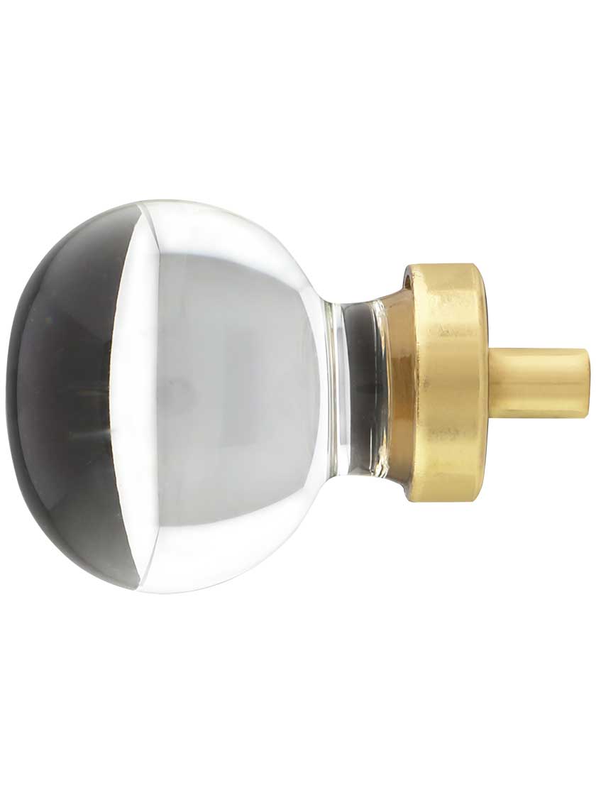 Alternate View of Medium Bristol Crystal Cabinet Knob With Solid Brass Base