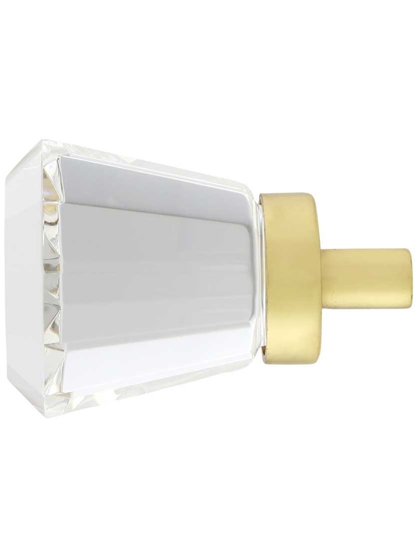 Small Brookmont Crystal Knob With Solid Brass Base House of