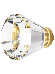 Over-Sized Brookmont Crystal Cabinet Knob With Solid Brass Base