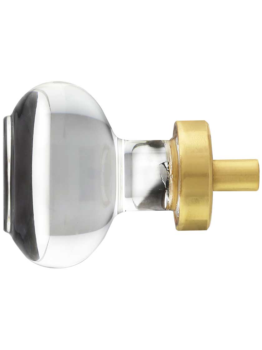 Alternate View of Medium Georgetown Crystal Cabinet Knob With Solid Brass Base