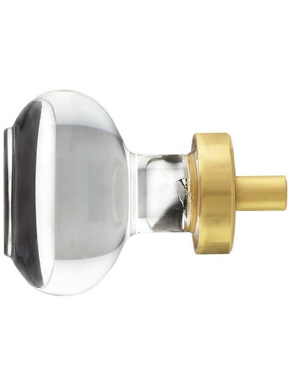 Alternate View of Medium Georgetown Crystal Cabinet Knob With Solid Brass Base