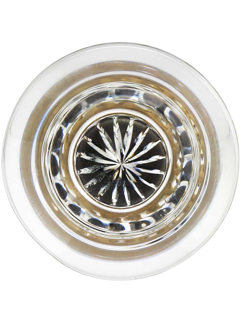 Medium Georgetown Crystal Cabinet Knob with Solid-Brass Base