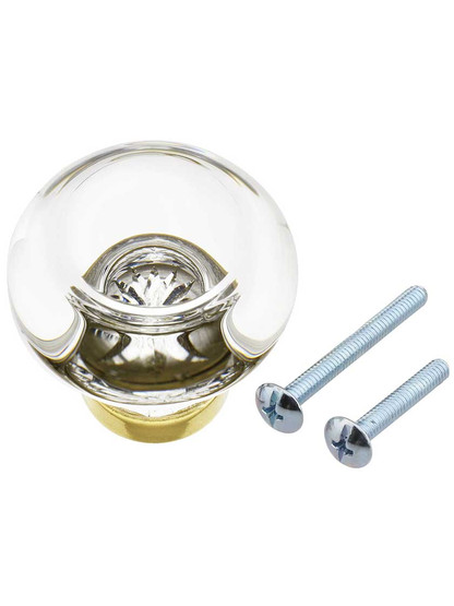 Alternate View 3 of Medium Georgetown Crystal Cabinet Knob With Solid Brass Base