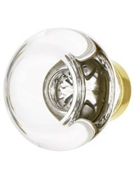 Medium Georgetown Crystal Cabinet Knob with Solid-Brass Base