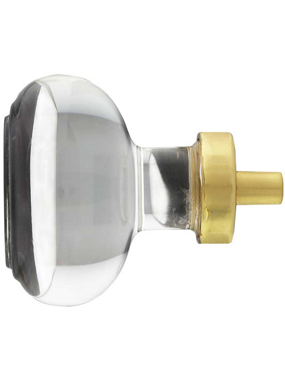 Alternate View of Over-Sized Georgetown Crystal Knob With Solid Brass Base
