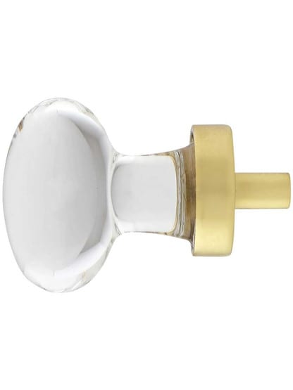 Alternate View of Medium Hampton Crystal Cabinet Knob With Solid Brass Base