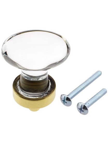 Alternate View 3 of Medium Hampton Crystal Cabinet Knob With Solid Brass Base