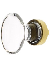 Medium Hampton Crystal Cabinet Knob with Solid-Brass Base