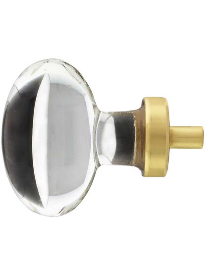 Alternate View of Over-Sized Hampton Crystal Cabinet Knob With Solid Brass Base