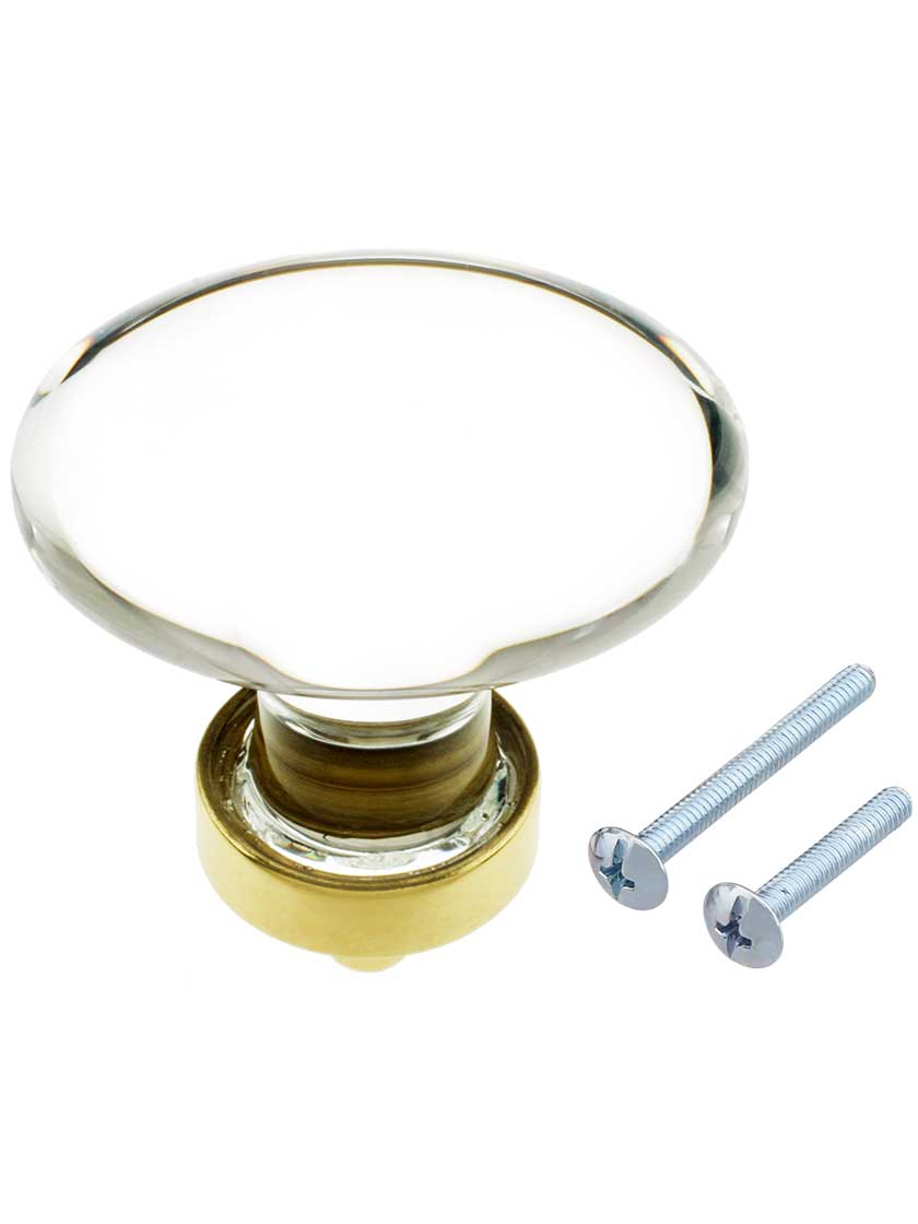 Over-Sized Hampton Crystal Cabinet Knob with Solid-Brass Base