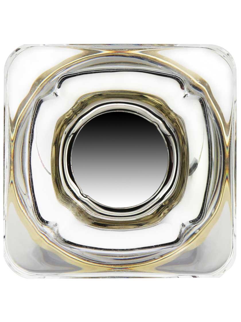 Lido Crystal Glass Cabinet Knob - 1 3/8" Square