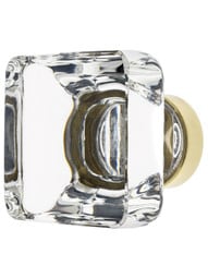 Lido Crystal Glass Cabinet Knob - 1 3/8" Square