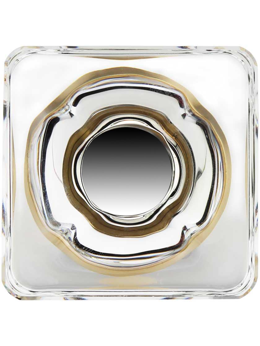 Lido Crystal Glass Cabinet Knob - 1 5/8" Square
