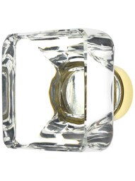 Lido Crystal Glass Cabinet Knob - 1 5/8" Square