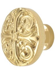 Gaios Solid-Brass Cabinet Knob - 1 1/2" Diameter