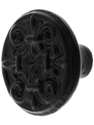 Large Fleur-de-Lis Cast-Iron Cabinet Knob with Choice of Finish