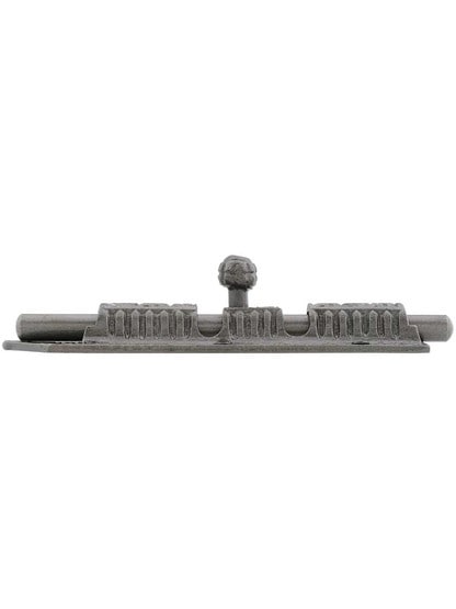 Alternate View of Cast Iron Victorian Slide Bolt With Aesthetic Movement Design.