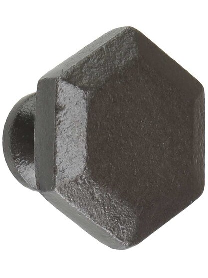 Cast Iron Hexagonal Cabinet Knob with 1 1/4 inch Diameter.
