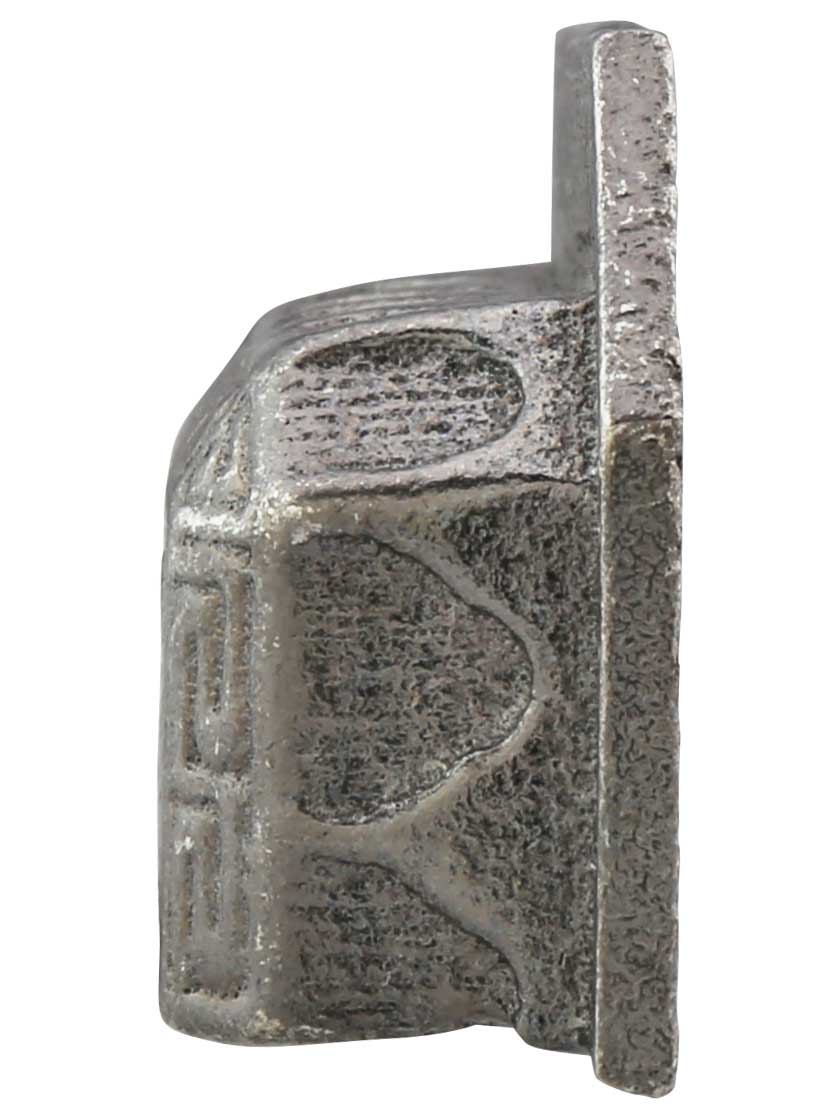 3 1/2" Cast Iron NeoClassical Bin Pull In Antique Pewter 2 15/16