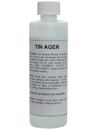 Tin Aging Solution - 8 Oz. Bottle.