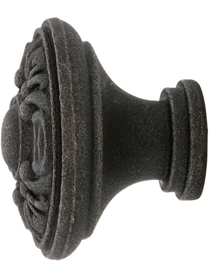 Alternate View of Decorative Victorian Cast-Iron Cabinet Knob.