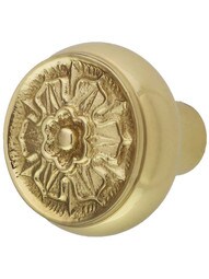 Round Decorative Cabinet Knob with Mother-of-Pearl - 1 3/8 Diameter