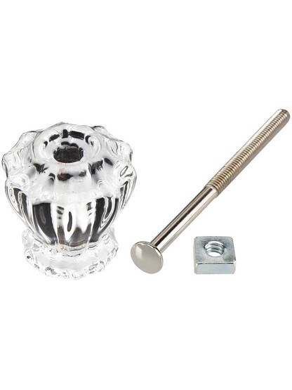 Alternate View 3 of 1 inch Fluted Clear Glass Knob