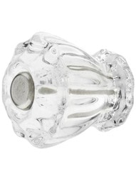 Small Fluted Glass Cabinet Knob With Nickel Bolt