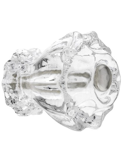Medium Fluted Glass Cabinet Knob With Nickel Bolt