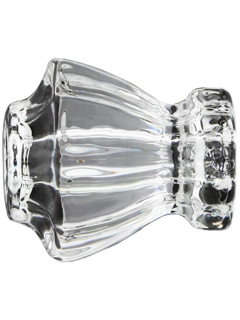 Medium Fluted Glass Knob With Nickel Bolt House of Antique