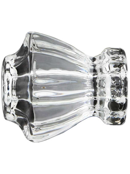 Alternate View of Medium Fluted Glass Cabinet Knob With Nickel Bolt