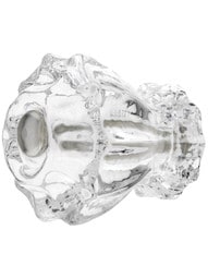 Medium Fluted Glass Cabinet Knob With Nickel Bolt